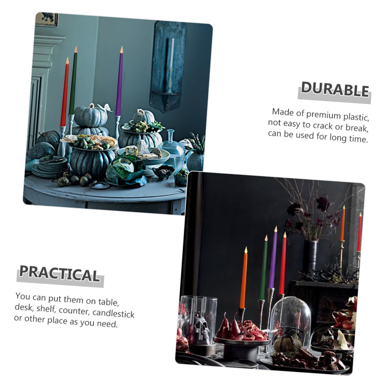 ABOOFAN 12 Pezzi Candele LED senza Fiamma Verdi, Alimentate a Batteria, Realizzate in Pp e Led, Perfette per Decorazioni su Bancone e Scrivania