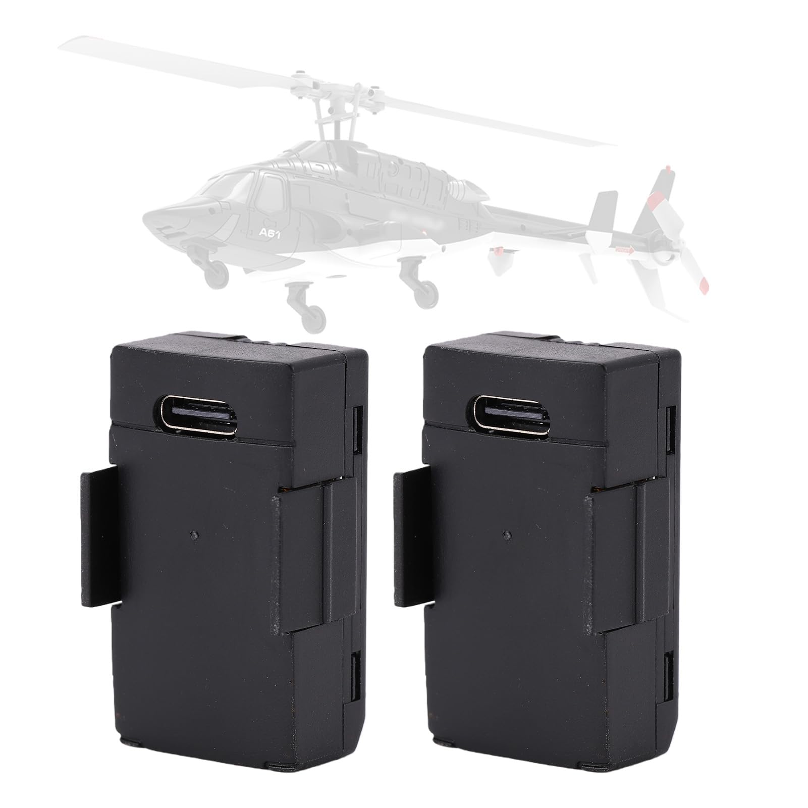 Walmeck Batterie au Lithium 220 MAh 3,7 V pour Hélicoptère RC Era A61 Airwolf, avec Protection Contre Les Surcharges et Charge Rapide de 40 Minutes, Batterie de Rechange Rechan (2 pièces)