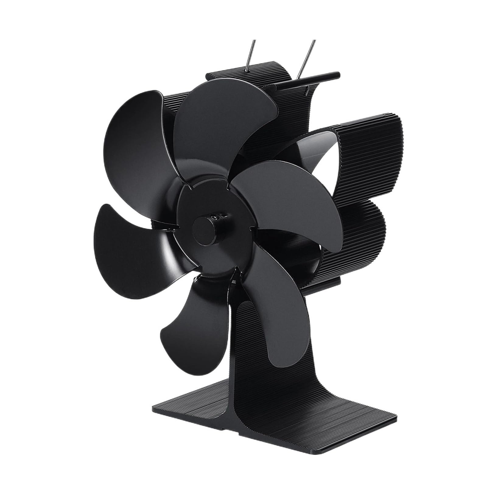 Houtkachelventilator zwart met 6 bladen Warmte-aangedreven kachelventilator geen batterij of elektriciteit vereist houtbrander Eco stille ventilator energiebesparende kachelventilator (kleur: set 3