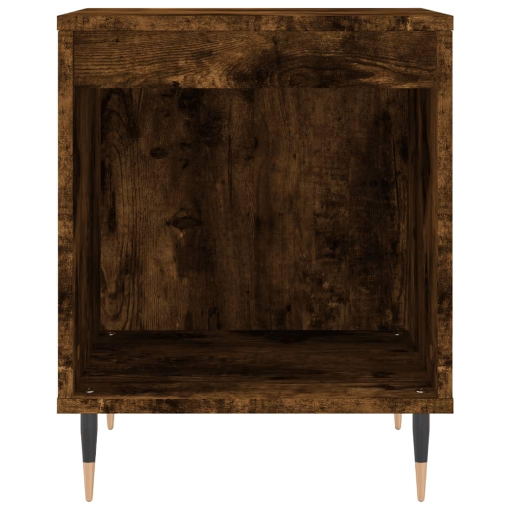 Stoliki nocne 2 szt. Dąb wędzony 40 x 35 x 50 cm materiał drewnopochodny z szufladą, stabilny mebel do telewizora z metalowymi nogami, dużo miejsca do przechowywania książek i dekoracji
