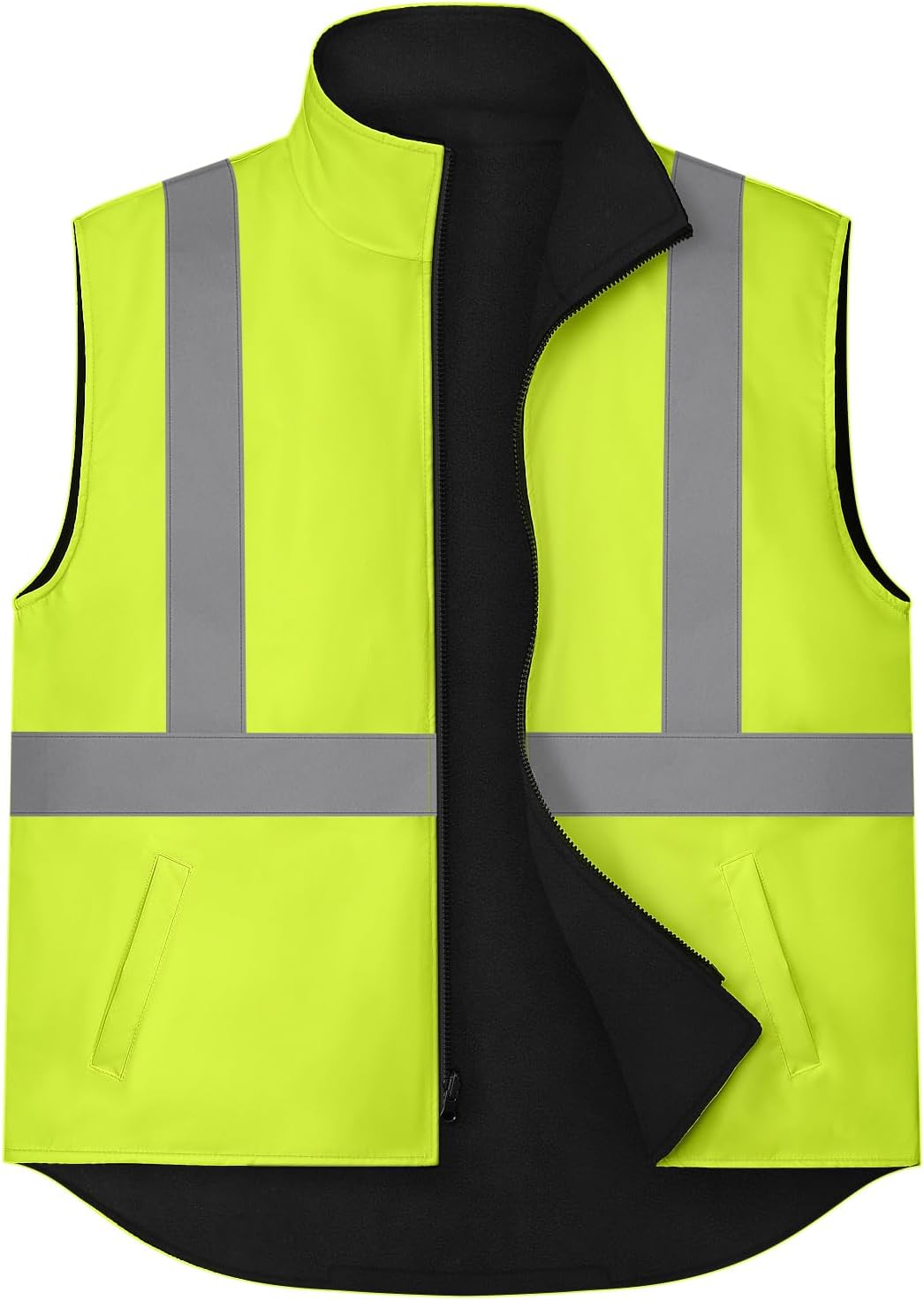 TCCFCCT Reversible Hi Vis Winter Insulated Safety Vest for Men, Warm, Waterproof