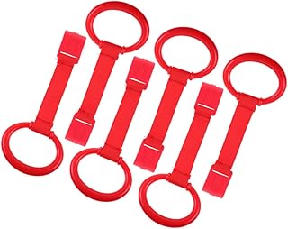 6 piezas Anillos de Extracción para Niña Anillas Colgantes para Cuna Soporte para Caminar Auxiliar de Ejercicio para Bebés Color Rojo para Recién Nacido