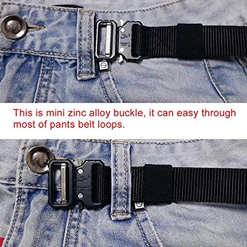 Image of 1 Inch Nylon Tactical Belt Quick Release Metal Buckle Heavy Duty Military Sports Skinny Webbing Work Belts for Men