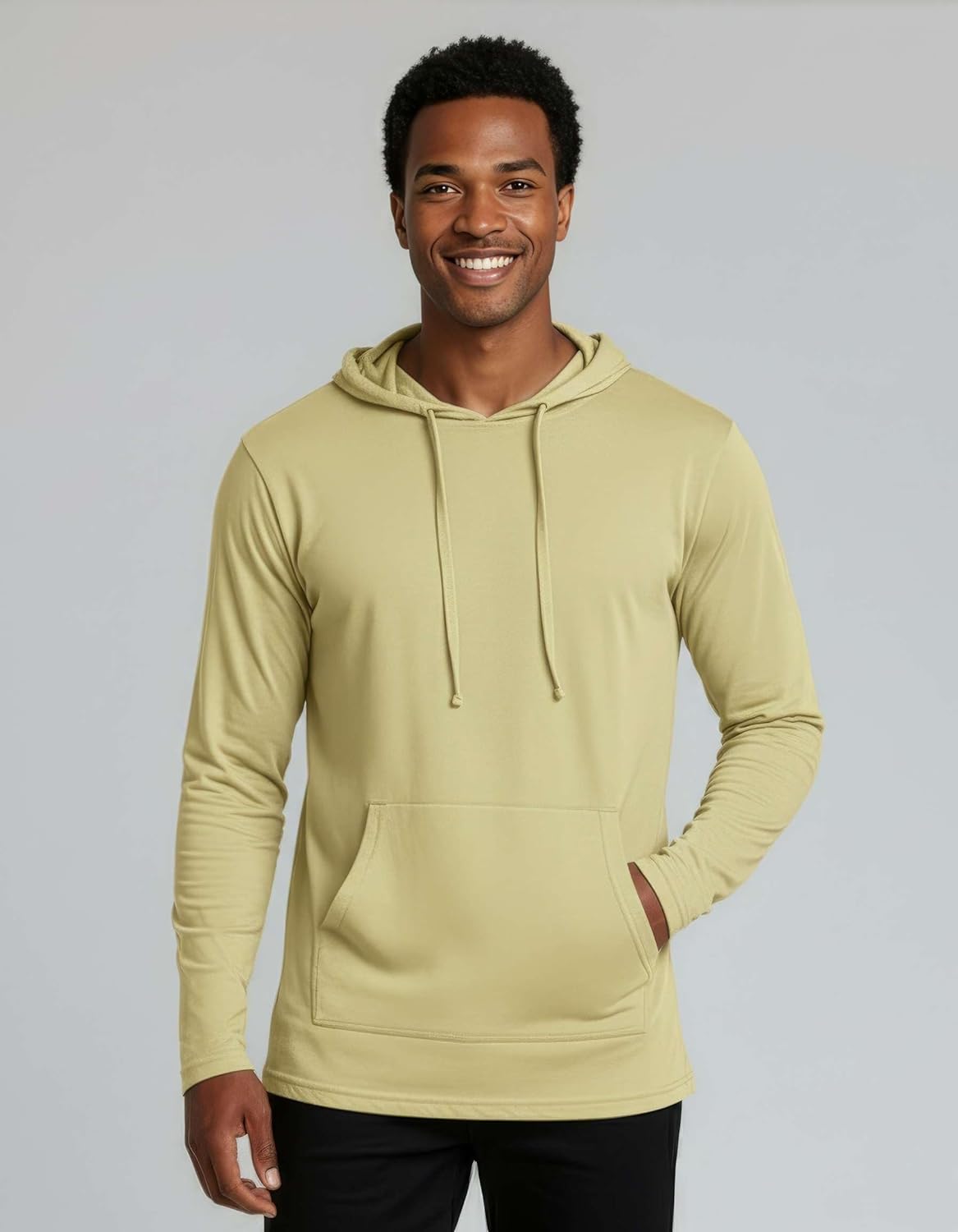 Real Essentials 3 Pack: Men's Cotton Lightweight Casual Pullover Drawstring Hoodie With Pocket (Available In Big & Tall) - Image 2