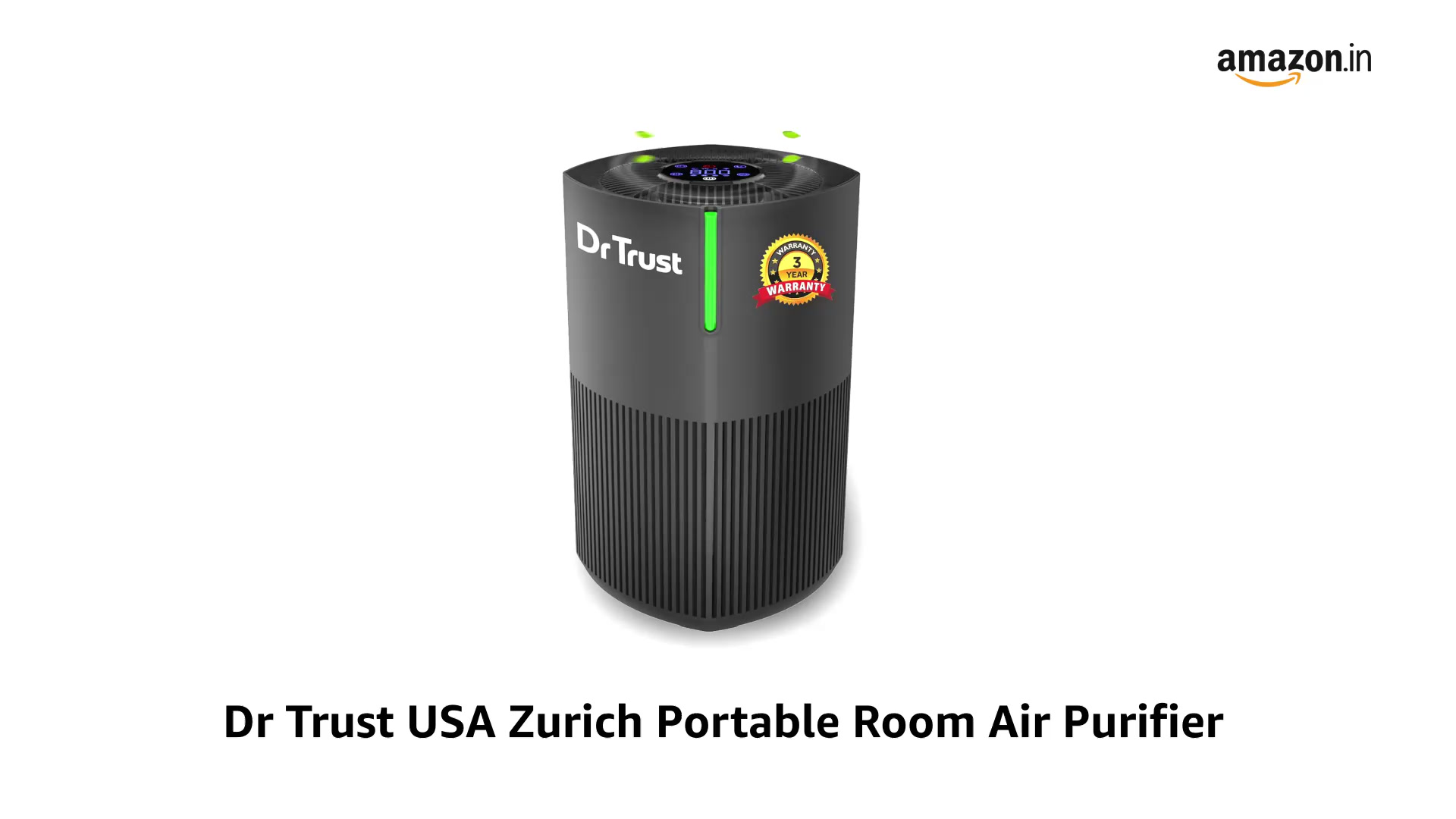 Dr Trust USA Zurich Portable Room Air Purifier, HEPA Filter UV 4