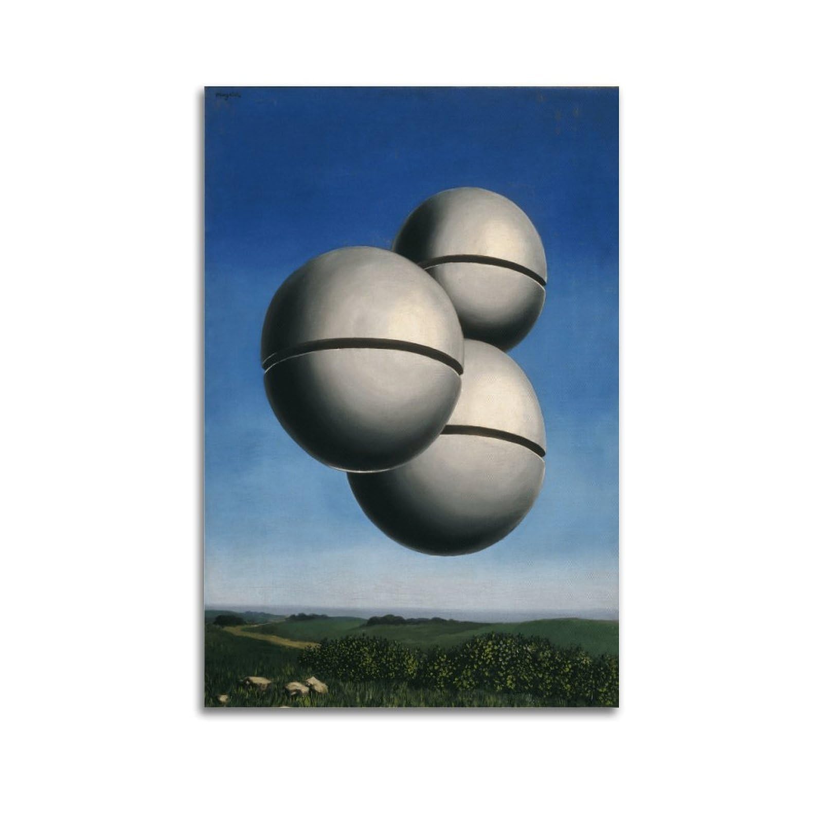 Sjwiner Unframe-Style Rene Magritte Artwork - The Voice Of Space Print Poster Aesthetic Cover Poster Design Painting For Living Room Bed Room 24X36inch(60X90cm)