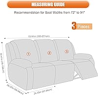 Vista 2 de VANSOFY - Funda para sofá reclinable, juego de 3 piezas de fundas de sofá reclinable elásticas con bolsillos, fundas para sofá reclinable de 3