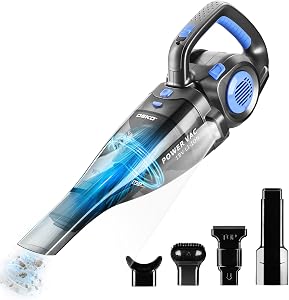 DEKOPRO Cordless Handheld Rechargeable Vacuum Cleaner, Small Car Vacuum Portable Cordless with 8000PA Powerful Suction, LED Light, Vacuum Cleaner with Multi Accessories for Home and Car, Black