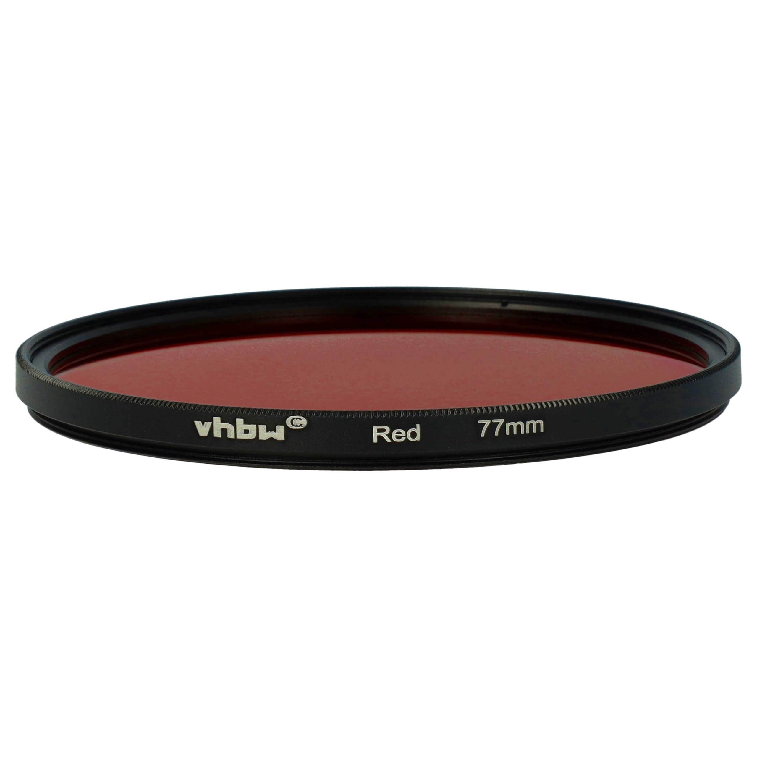vhbw Universal Farbfilter rot für Kamera Objektive mit 77mm Filtergewinde | Rotfilter