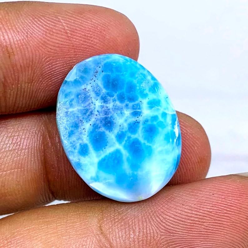 Larimar véritable cabochon 21 x 16 mm de qualité gemme - 5