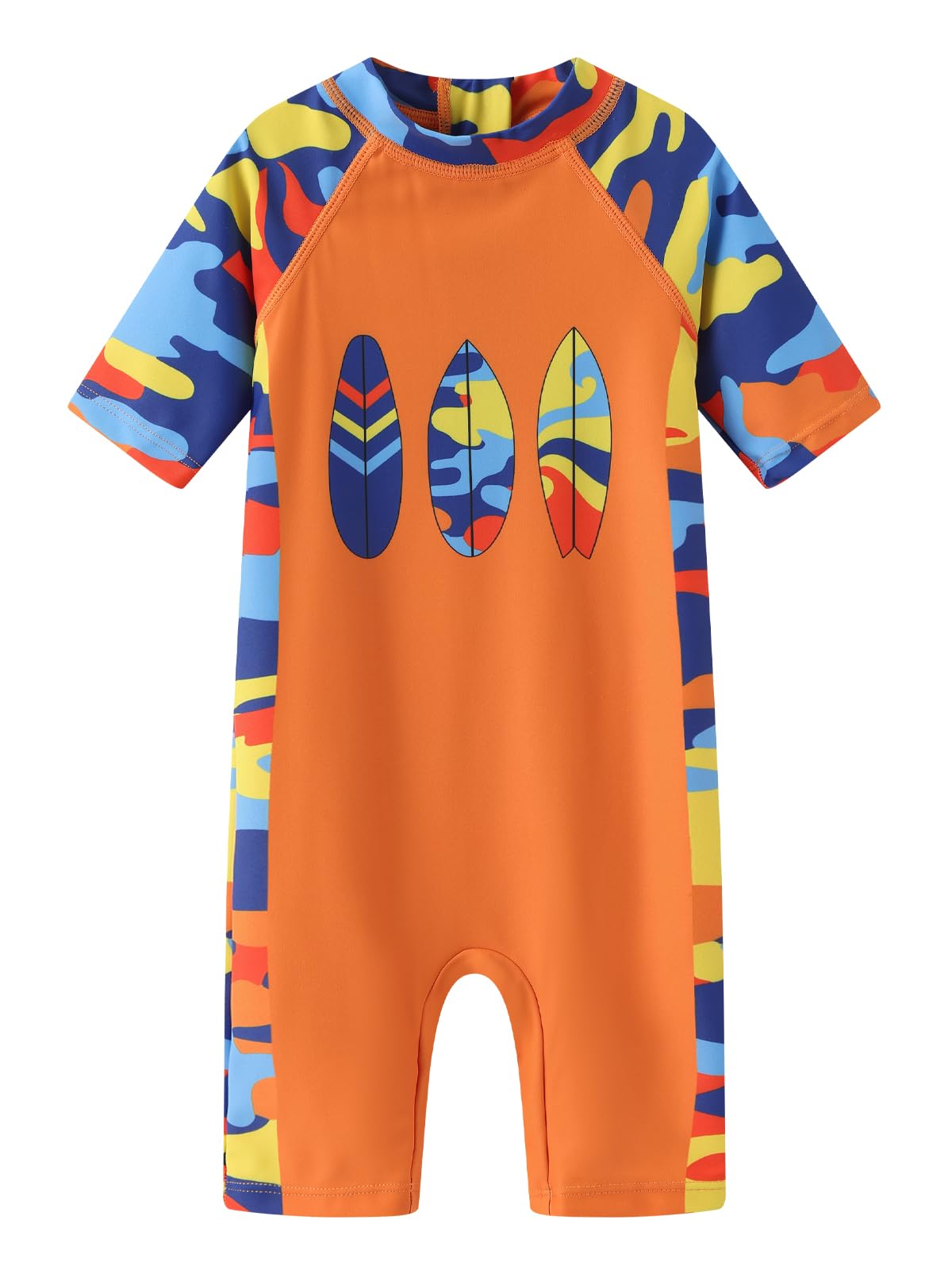 Aisyee Maillot de bain à manches courtes pour bébé garçon - Maillot de bain une pièce Rashguard - 3 mois - 5 ans