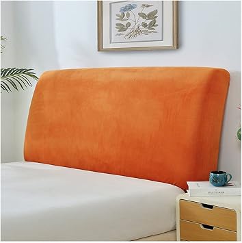 Dustproof Decor Slip Cover Stretch Bed Headboard Cover All-Inclusive Design Elastic Protection for Bedroom Decor Machine Washable Washable Color Orange, Size 220-235cm