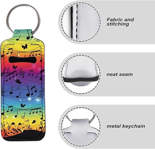 Vista 12 de doginthehole Chapstick - Llaveros para mujer, de neopreno, para bálsamo labial, llavero con clip, bolsa organizadora para lápiz labial Estampado