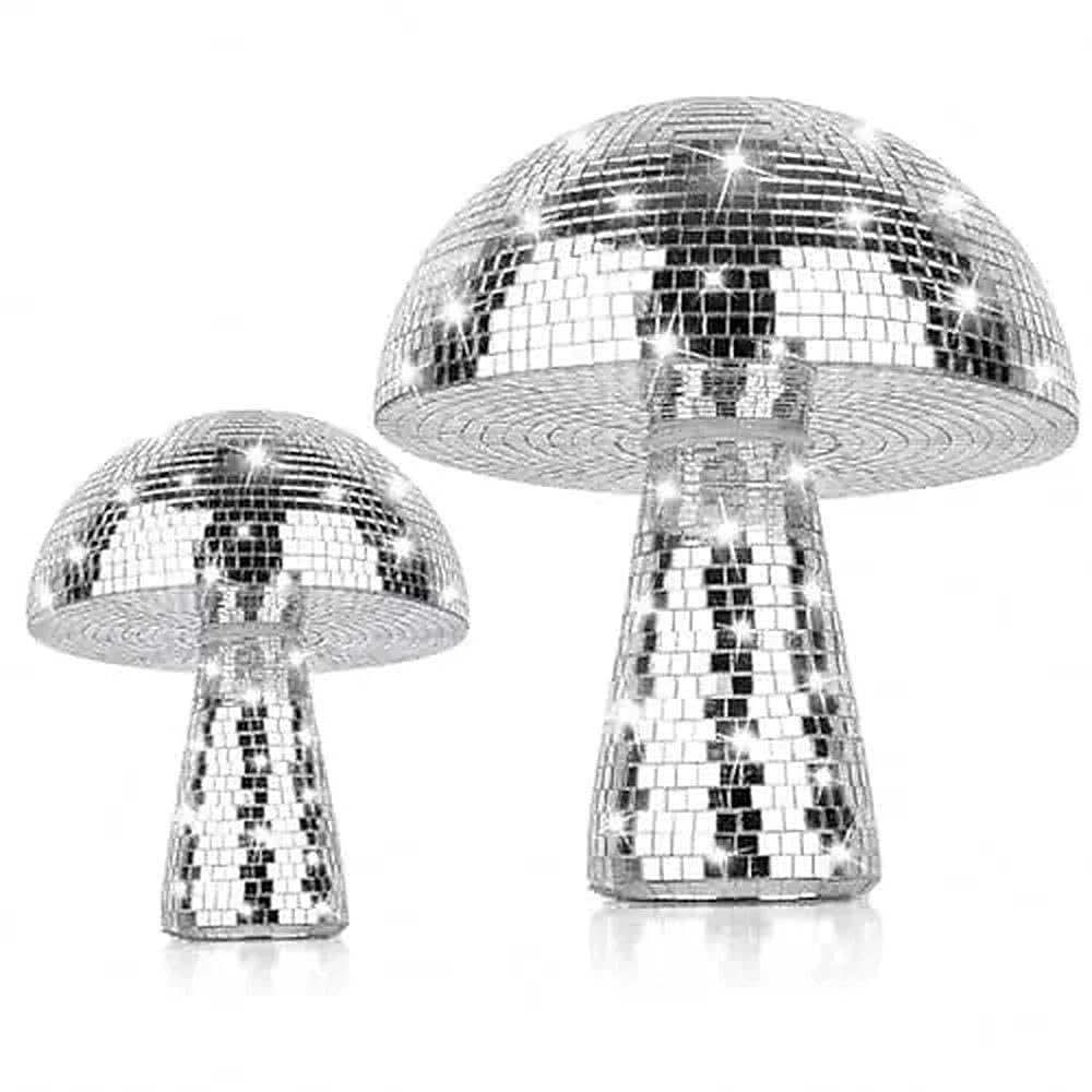 Champignons disco argentés grand miroir pour dynamiser une pièce sombre