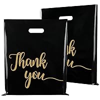 Vista 11 de Paquete de 100 Bolsas de Compras Negras de Agradecimiento para Pequeñas Empresas - 9"x12" Extra Gruesas 2.36 Mil Bolsas de Agradecimiento