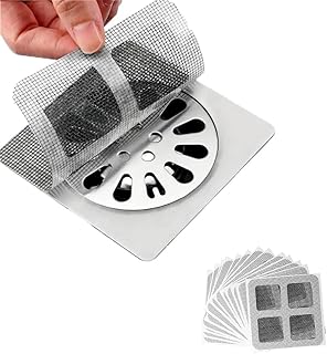 Disposable Hair Drain Stickers, 2026 New Disposable Shower Drain Cover Hair Catcher Bathroom Shower Drain Protector, Mesh Cover Floor Drain Sticker for Bathroom Kitchen Tub (10)