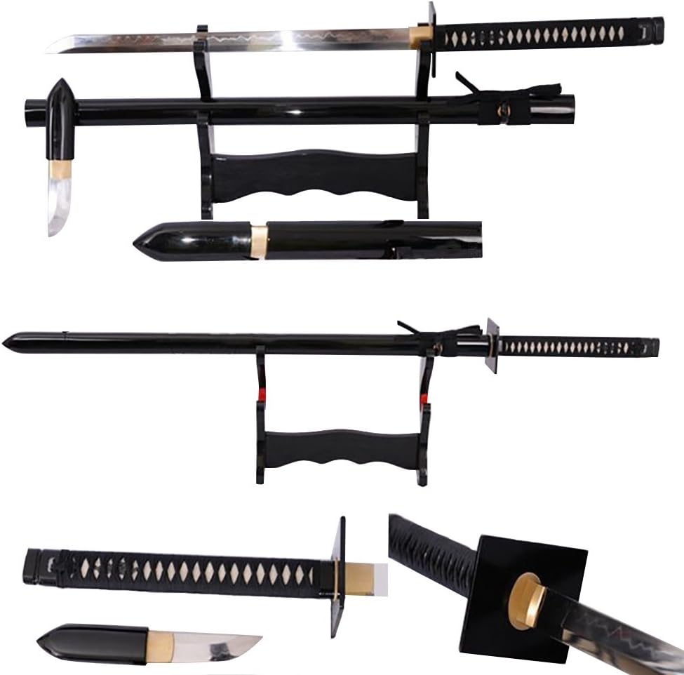 Lyuesword Hand Forged Japanese Samurai Ninja Sword Razor Sharp Full Tang Blade T10 Steel Sword Clay Tempered