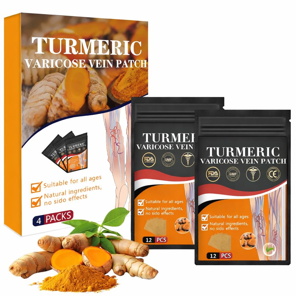 LUUKMONDE Turmeric Varicose Vein Patch – Natural Herbal Relief for Leg Pain, Swelling, Circulation & Spider Veins – Plant-Based Patches for Healthy Veins & Comfort (VARICOSE, PACK OF 2)