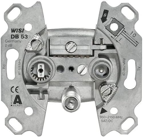 BUSCH JÄGER Komplettset / Antennensteckdosen-Einsatz Radio/TV/SAT Triax FS 302 F + 1fach Rahmen und Abdeckung, alles in Busch Jäger Reflex SI Alpinweiß Cover