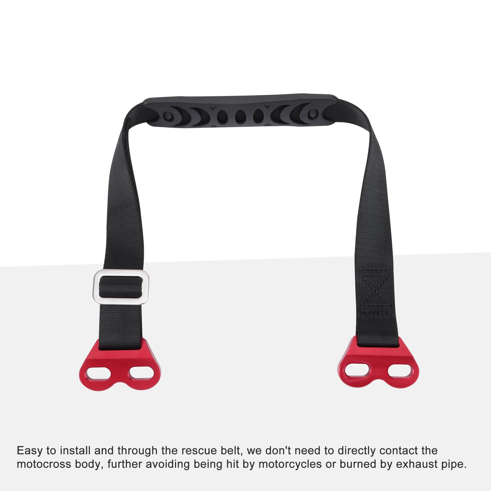 GOOFIT Correa de Rescate Ajustable Delantera Tirar Sling Cinturón Accesorios de Seguridad Reemplazo Universal para Motos de Dirt Motocross Suzuki, Rojo