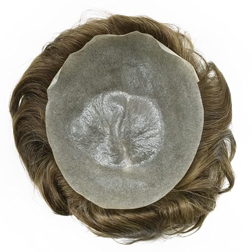 Miniatura 61 de Toupee For Men Ultra Thin Skin Human Hair Piece For Men Toupee V-loop Natural Looking Hair Replacement System Hairpiece 8x10#210#2 DARKEST BROWN+10%