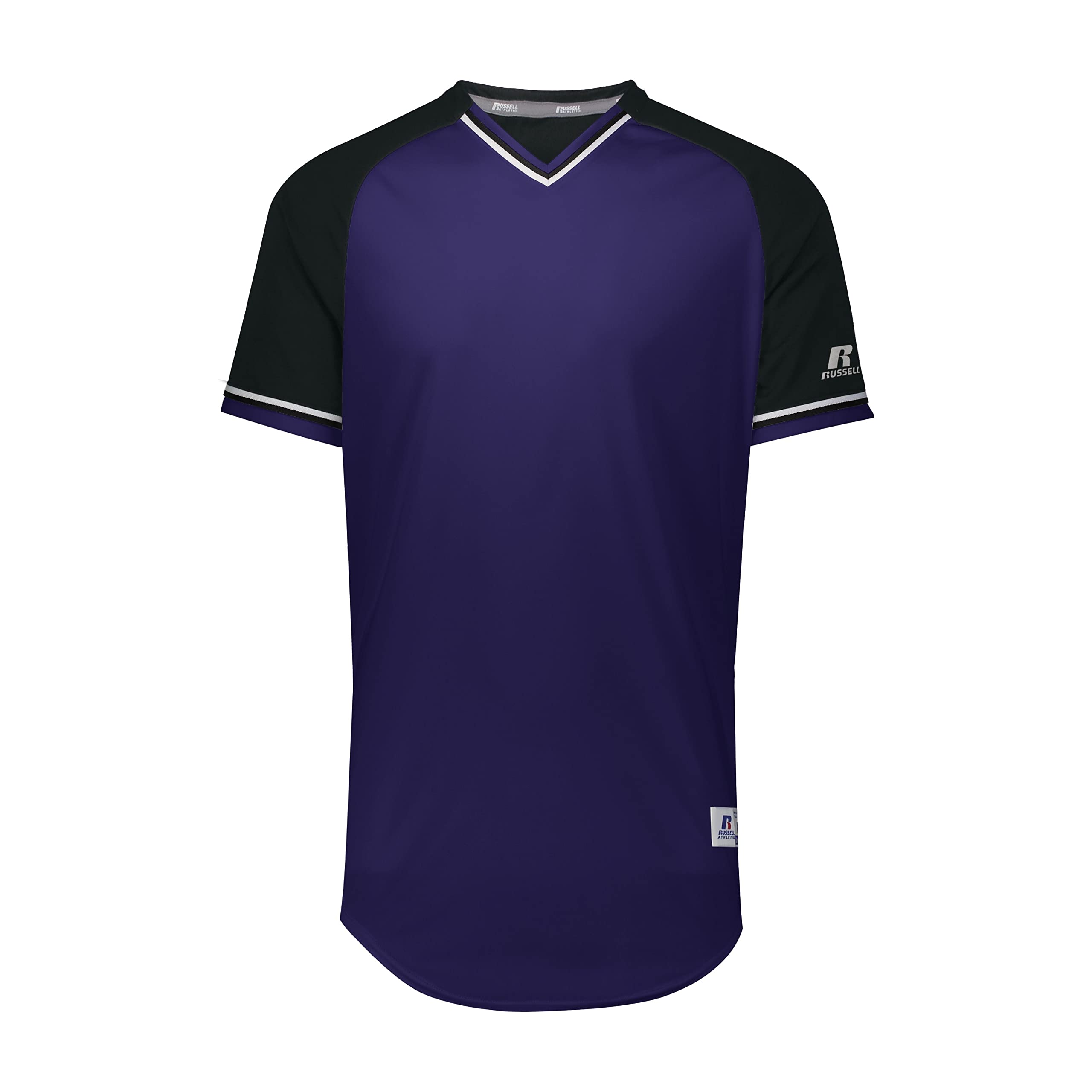 Russell Athletic Men's Classic V-Neck Baseball Jersey: Vintage Appeal, with Dri-Power Moisture-Wicking