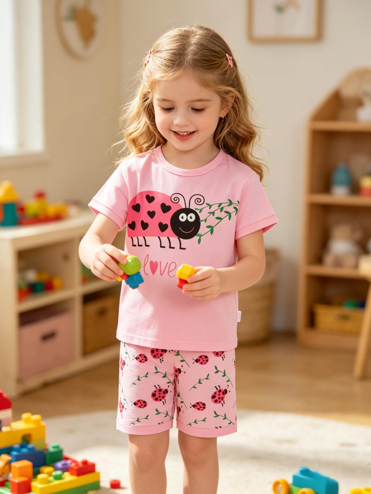 Pijamas Niña Verano Unicornio Algodon Infantil Manga Corta Ropa a Juego Conjunto Edad 1-12 Años