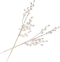 NOLITOY 2pcs Acrylic Crystal Bead Drop Stems - Sparkling Flower Bouquet Branches for Holiday Window Displays & Party Decor