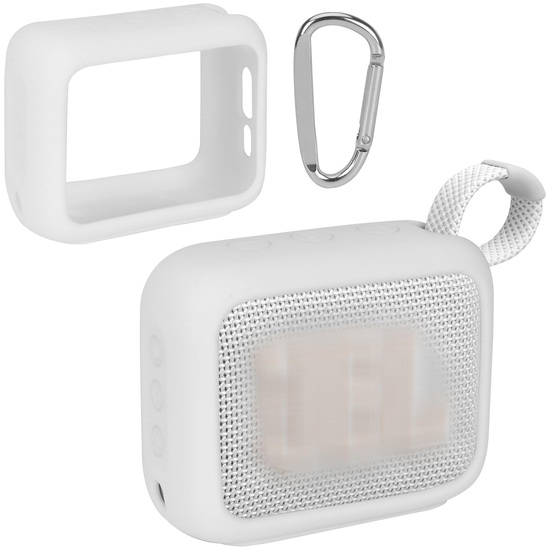 Lebakort Silikonhülle Tragetasche Case für JBL Go 4 Tragbare -Lautsprecher mit einem Karabiner