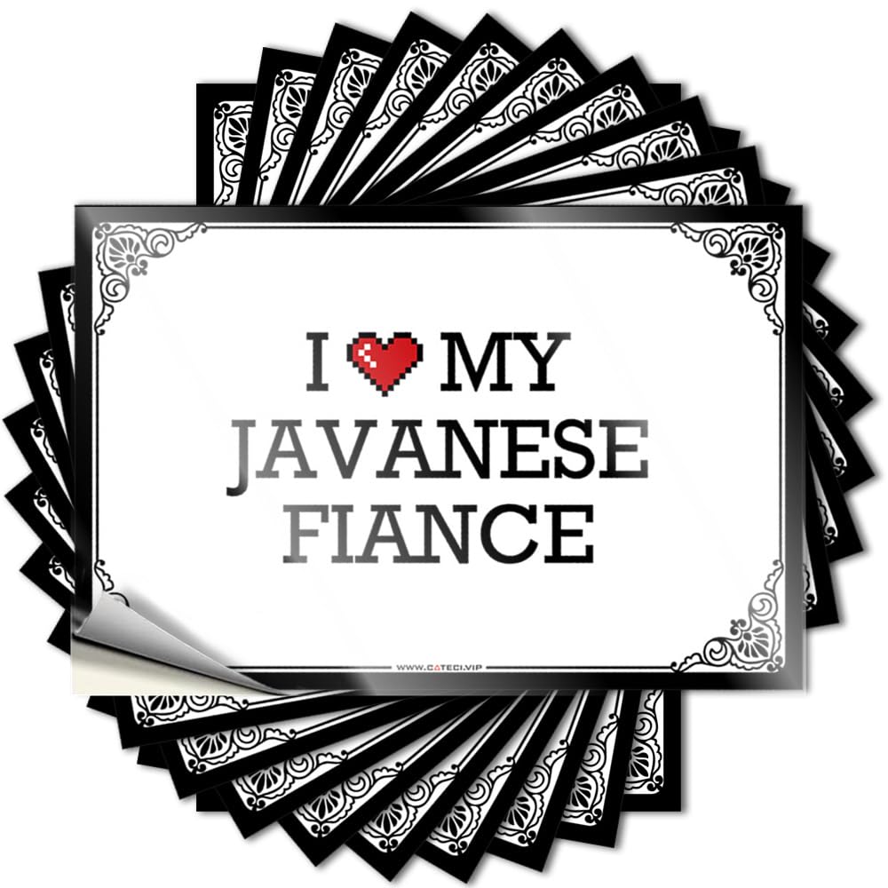 Bedroom Decorations, Stickers Funny Bottle Quote Stickers, High No Residue Decals for Luggage | Fishing Party Favor Custom I Love My Javanese Fiance(8X12CM)
