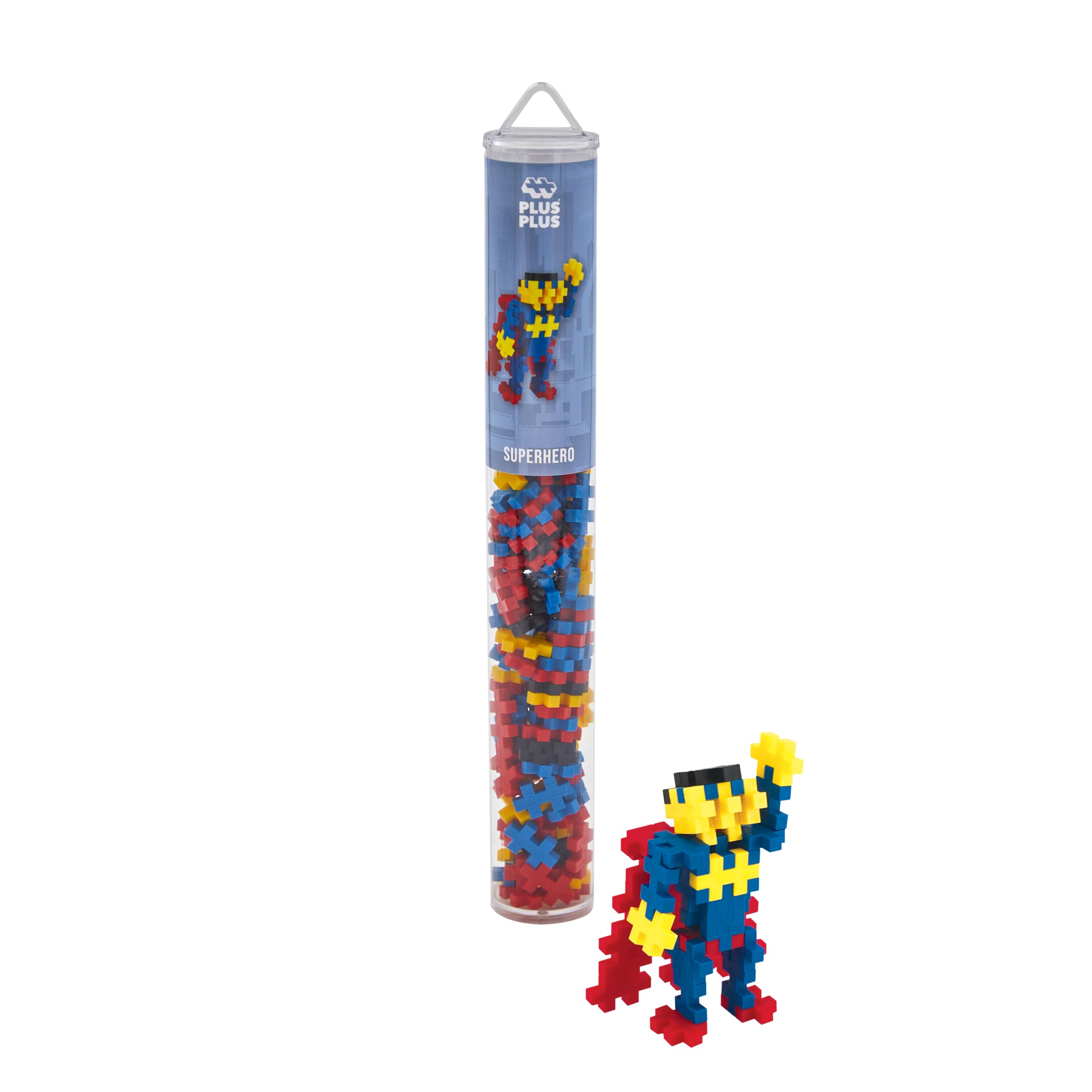 Plus-Plus 300.4106 100 pcs Superhero Tube Mix (100pcs), Multi-Colour, Standard