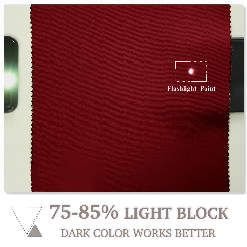 PONY DANCE Tende Cameretta Bambini Rosse Natalizie con Anelli Curtain Oscurante da Interno Isolante Termica Divisorie per Armadio Aperto 1 Pezzo L 200 x A 245 cm