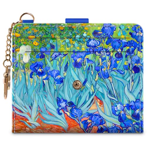 Airkit Small Wallets Woman RFID Blocking PU Leather Credit Card Holder - Card Wallets for Women - with Zipper Coin Purse - Keychain Wallet with ID Window - Stylish Print Pattern