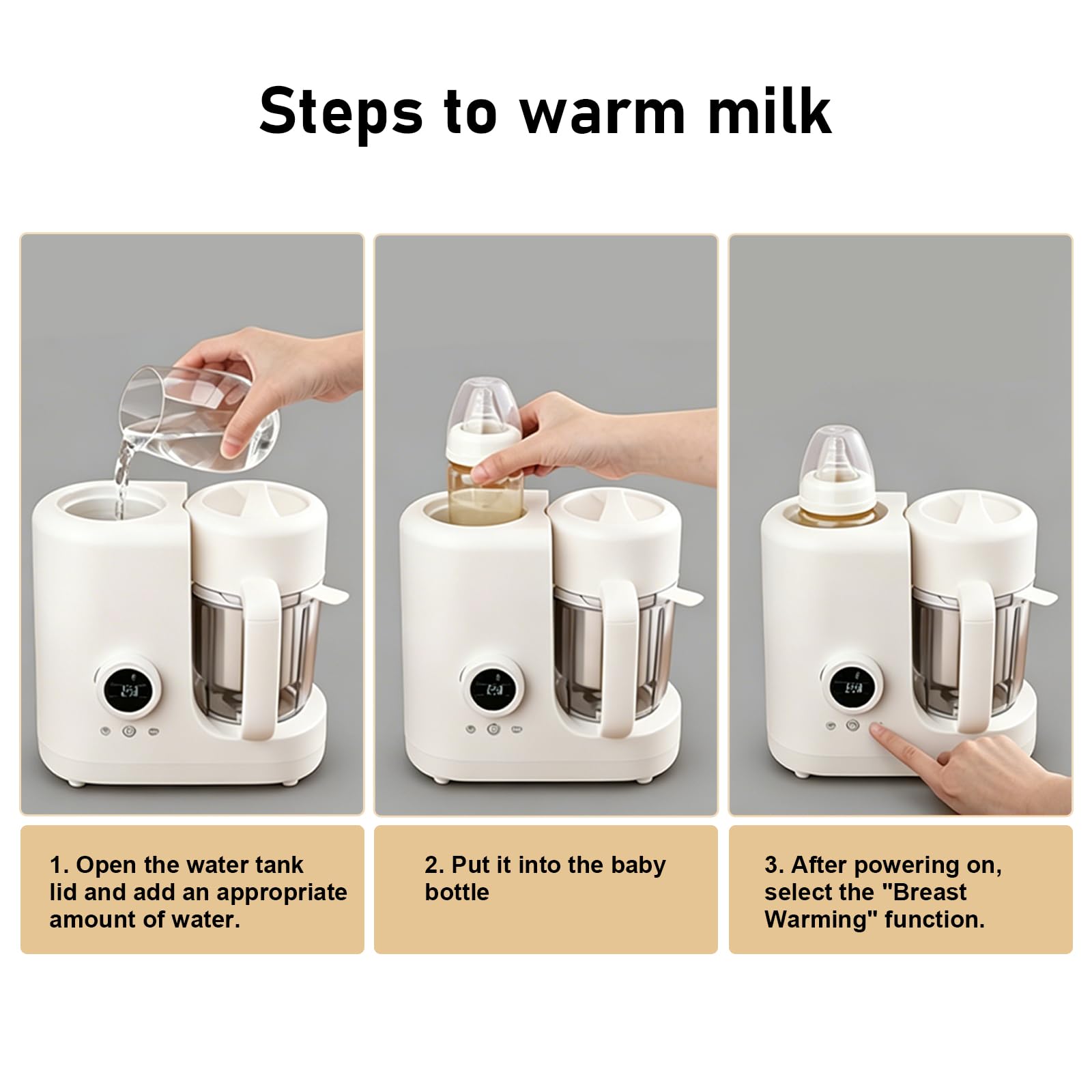 Küchenmaschine für Babys, 300 ml, 300 W, Mixer für Babys, Dampfgaren (B)