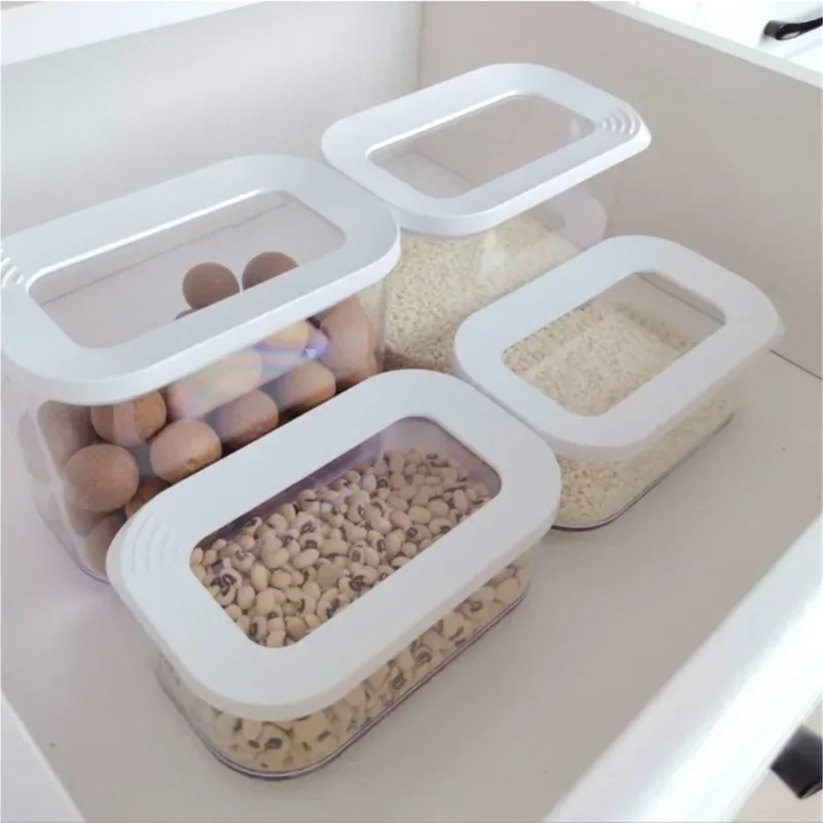 Scatola di immagazzinaggio sigillata in plastica da 3 pezzi Contenitore for alimenti Per Biscotti(2000ml)