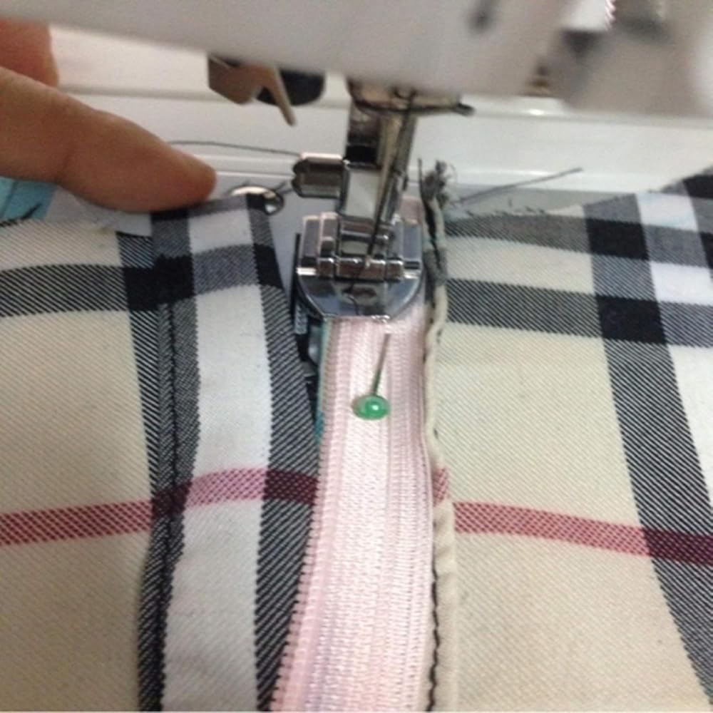 Invisible Zipper Presser Foot Fits Usha Janome Sewing Machine Suitable All Low Shank Snap-On Like Singer, Juki, Brother, White Machine Pack of 1 — Amazon image 4