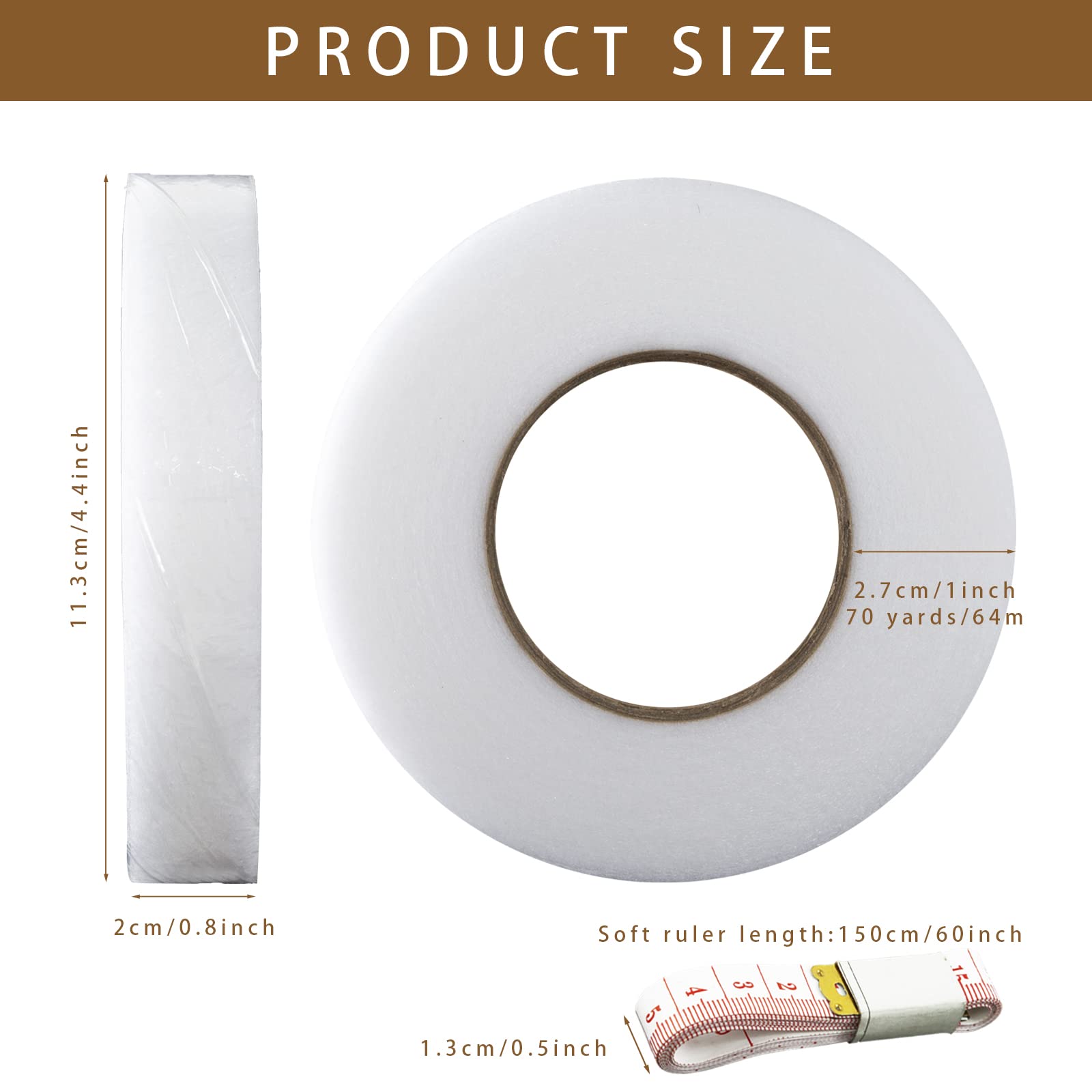 Nastro Per Orlo Stirabile Extra Largo - 70 Iarde, 60 Mm, Per Jeans E Tendine - Foto 12