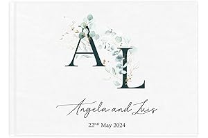 Personalized Wedding Registry Book with Couple Initial, Elegant Guest Book Signs