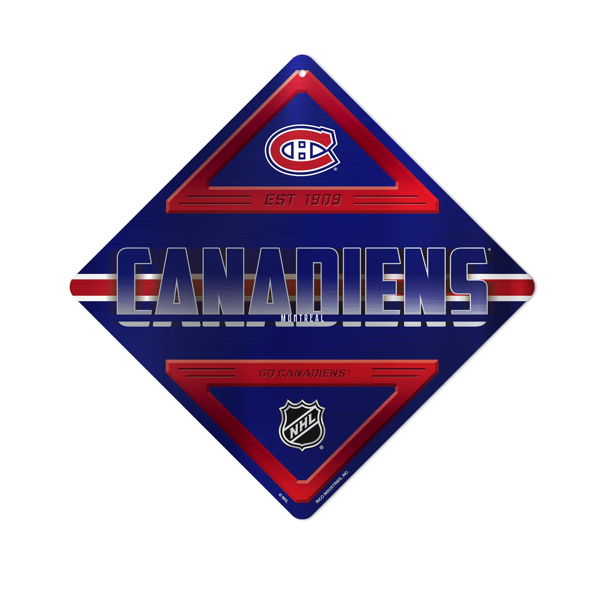 Rico Industries NHL Hockey Metal Sign 16.5" x 16.5" Home Décor - Bedroom - Office - Man Cave