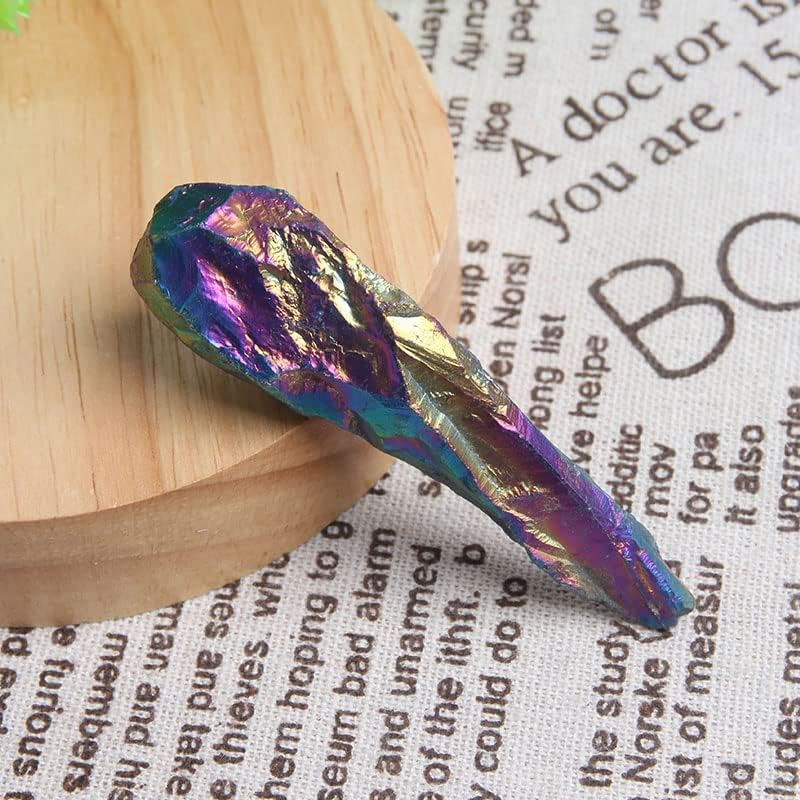 Miniatura 3 de Acxico 1 unids 3.53 oz titanio arco iris aura lemuriano cuarzo cristal punto curativo