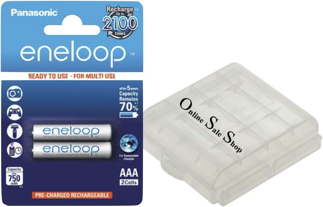 2x Panasonic eneloop AAA Batteries Micro 800 mAh Fast Charging, No Memory Effect, 2100x Rechargeable + Online Sale Shopping Trolley Token