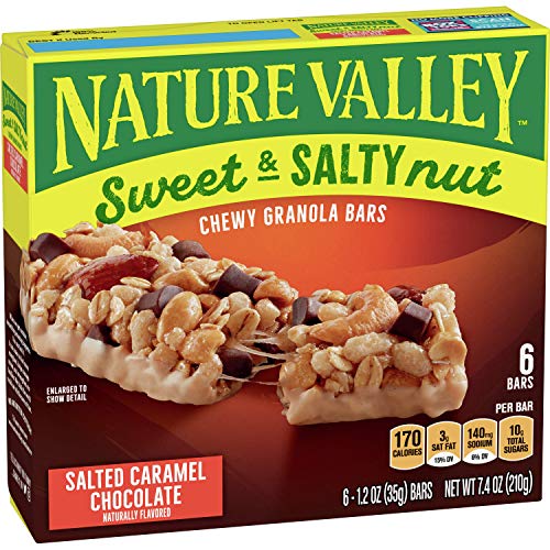 Image of Nature Valley Granola Bars, Sweet Salty Nut, Salted Caramel Chocolate, 6 ct, 7.2 OZ
