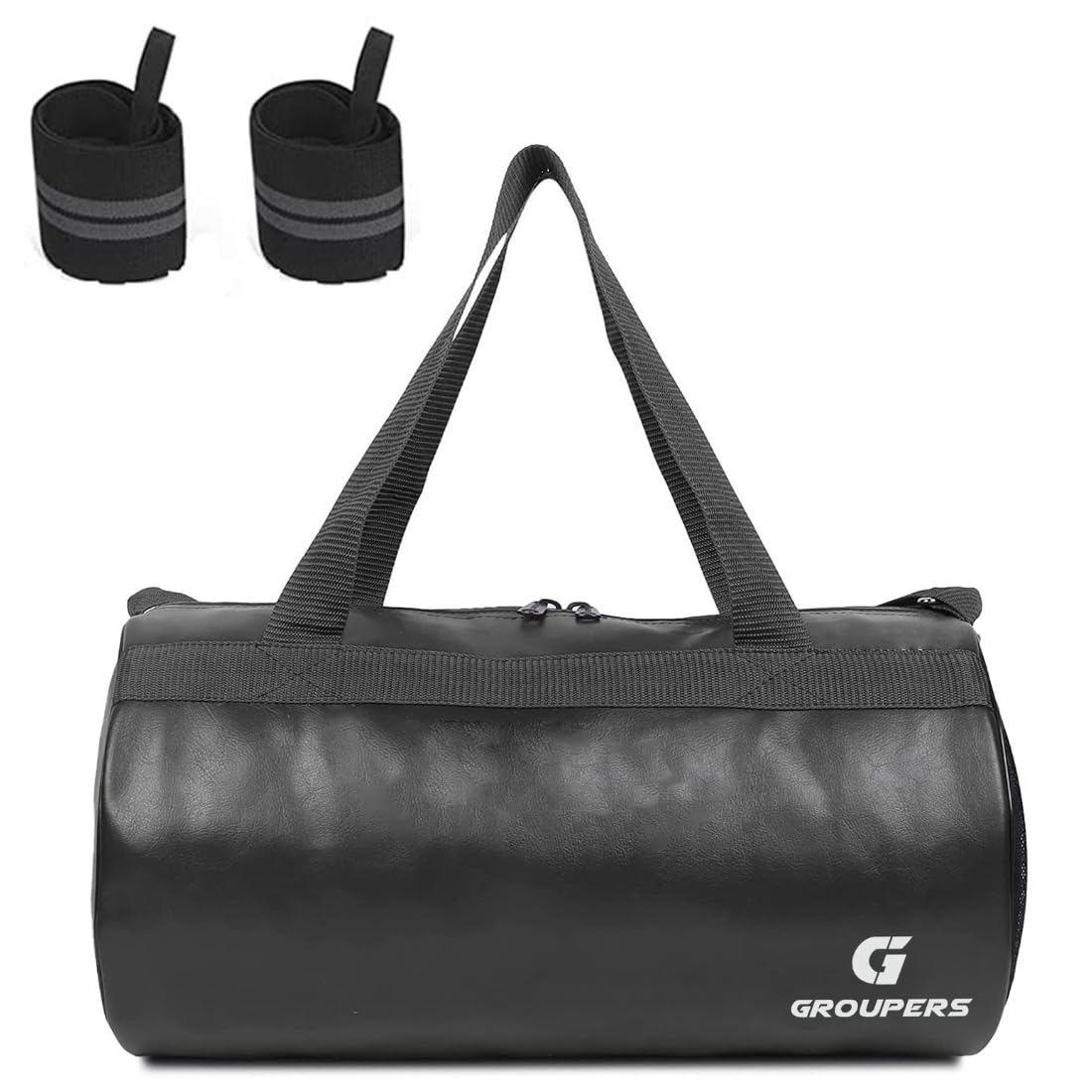 groupers Combo Set of Duffle Polyester Bag with Wrist Support Band-Wrist Straps/Gym Bags/Fitness Bag/Carry Bags/Sports & Travel Bag/Duffle Bags Travel (Black)-picture-24