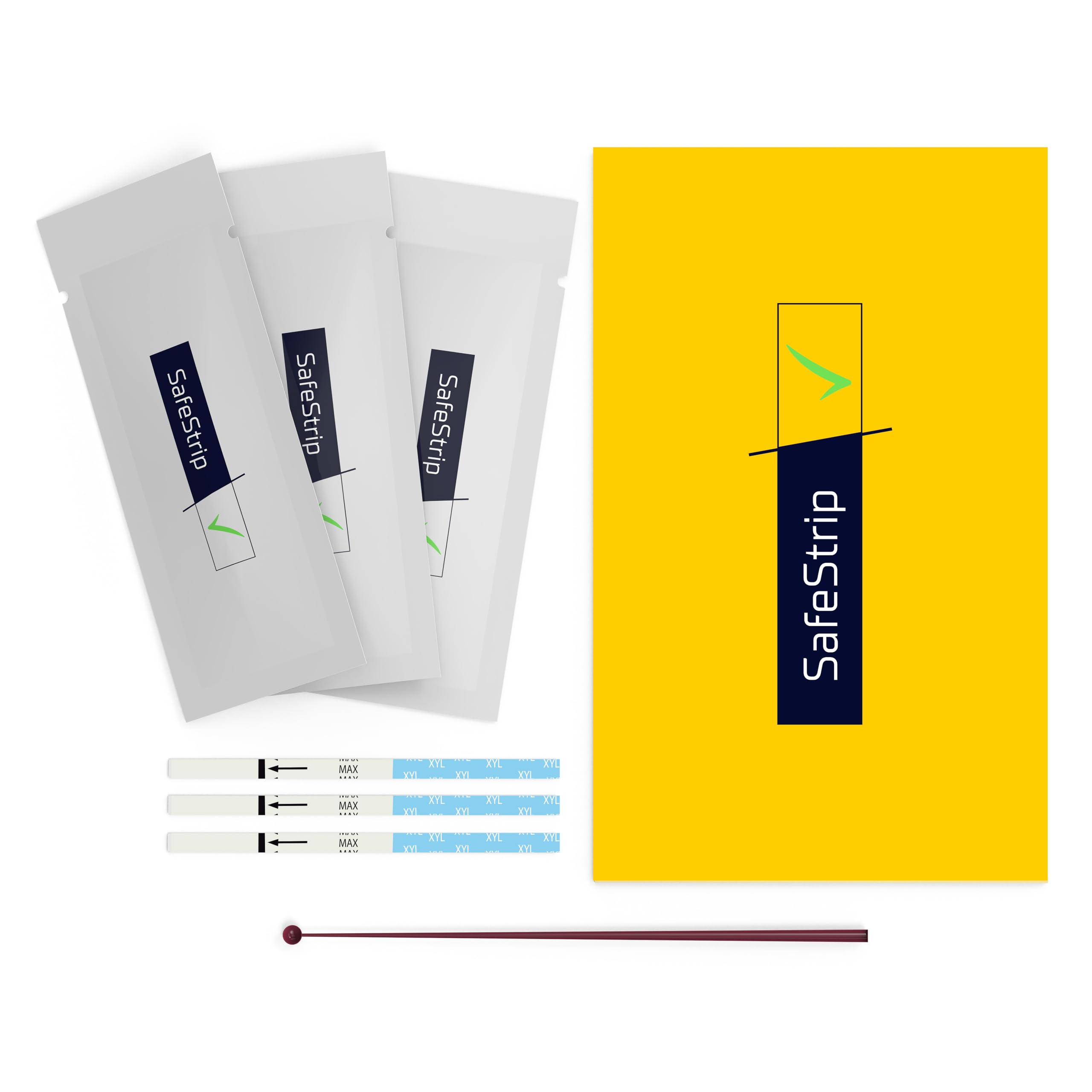 Xylazine Test Strips, Quick, Reliable & Easy-to-Use Drug Test Kit for Home Medical Testing on Pills, Powder & Residue, 5-Pack Test Strips with Scoop
