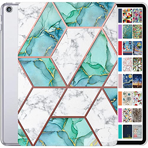 Image of DuraSafe Cases for iPad 5th 2017 6th 2018 Gen 9.7 Inch [iPad 5 6 Gen ] A1893 A1954 A1822 A1823 MRJN2HN /A MR7G2HN /A MR7F2HN /A MP2F2HN /A Printed Slim Hard Shell Protective Stand Cover - Marble Green