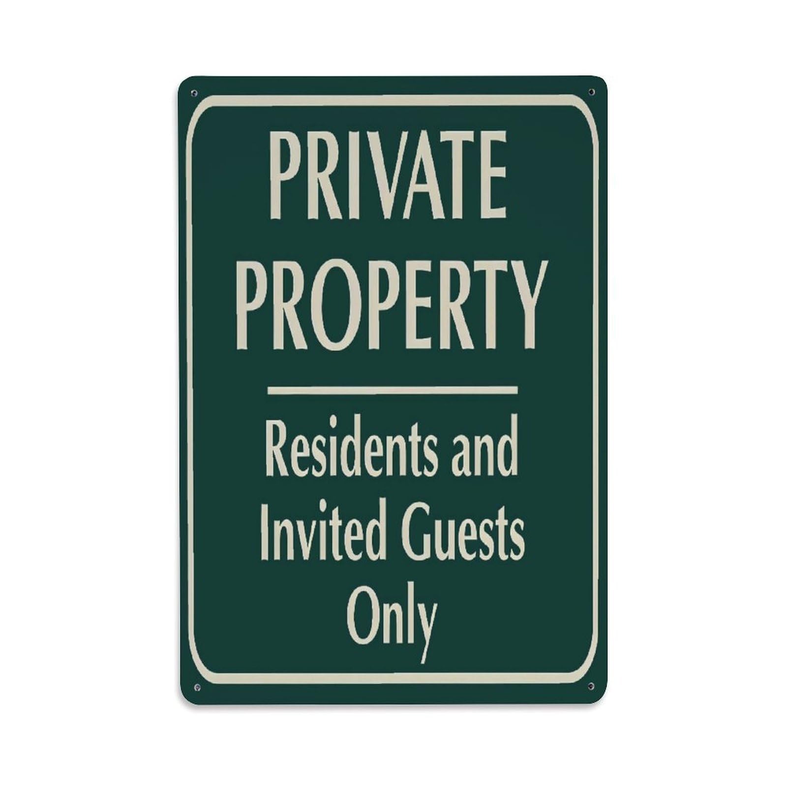 Ldfuieksufg Style Private Property Residents Only Sign Vintage Aluminium Metal Sign, Retro Wall Decor For Home, Bar, Garage & Farmhouse 30X20cm