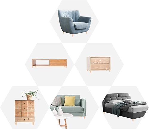 Miniatura 6 de Txcucc Juego de 4 patas redondas de madera maciza de 2 pulgadas para muebles, sofá cama, silla de café, escritorio, patas rectas con pernos