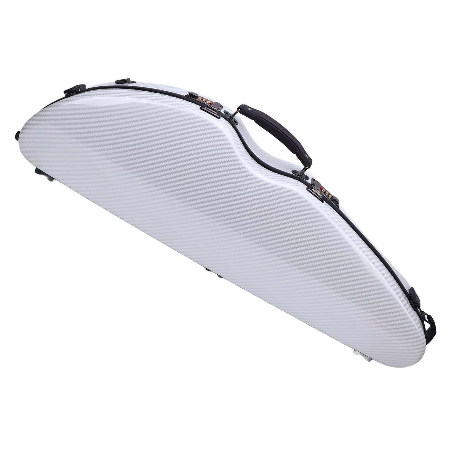 RiToEasysports Custodia Rigida per Violino Custodia Protettiva Leggera in Fibra di Carbonio con Igrometro e Lucchetto a Combinazione per Violini Musicisti Studenti 4/4 3/1/2 1/8