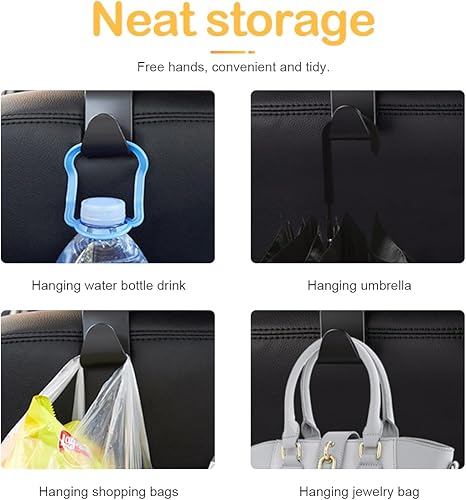 Miniatura 3 de 4 ganchos para reposacabezas de automóvil, gancho de diamantes de imitación brillantes para asiento delantero de automóvil, soporte para colgar