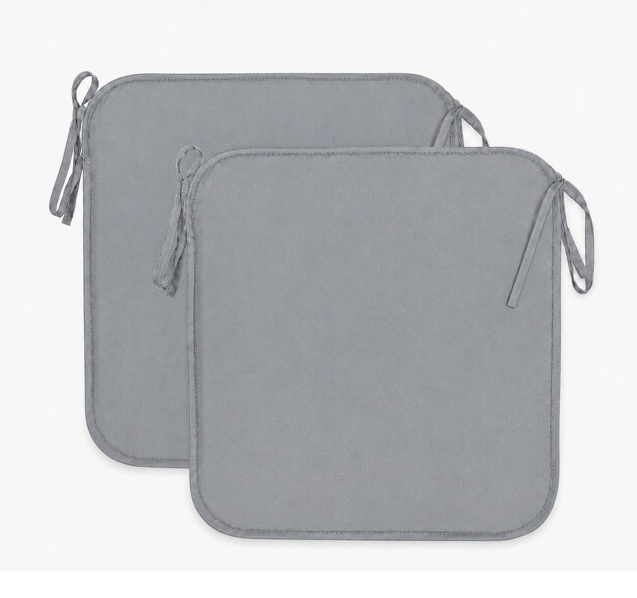 INSAFIANS Waterproof Chair Cushions Tie-On Seat Pads Dining Kitchen Patio Outdoor Chairs Packs of 2, 4, 6, or 8 (Pack 2 Grey) — image 1